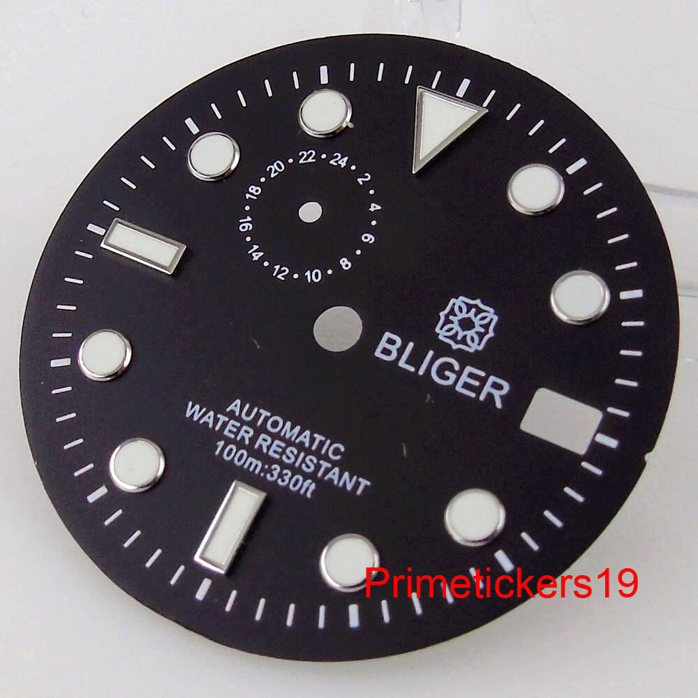 Fit NH37 Automatic Movement 29mm Luminous Watch Dial Face Date Window Spare Part