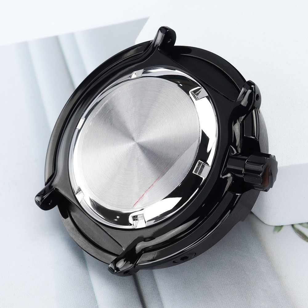 PVD Coated Black 47mm Watch Case Tuna Mod Sapphire Steel For Seiko NH35 Movement