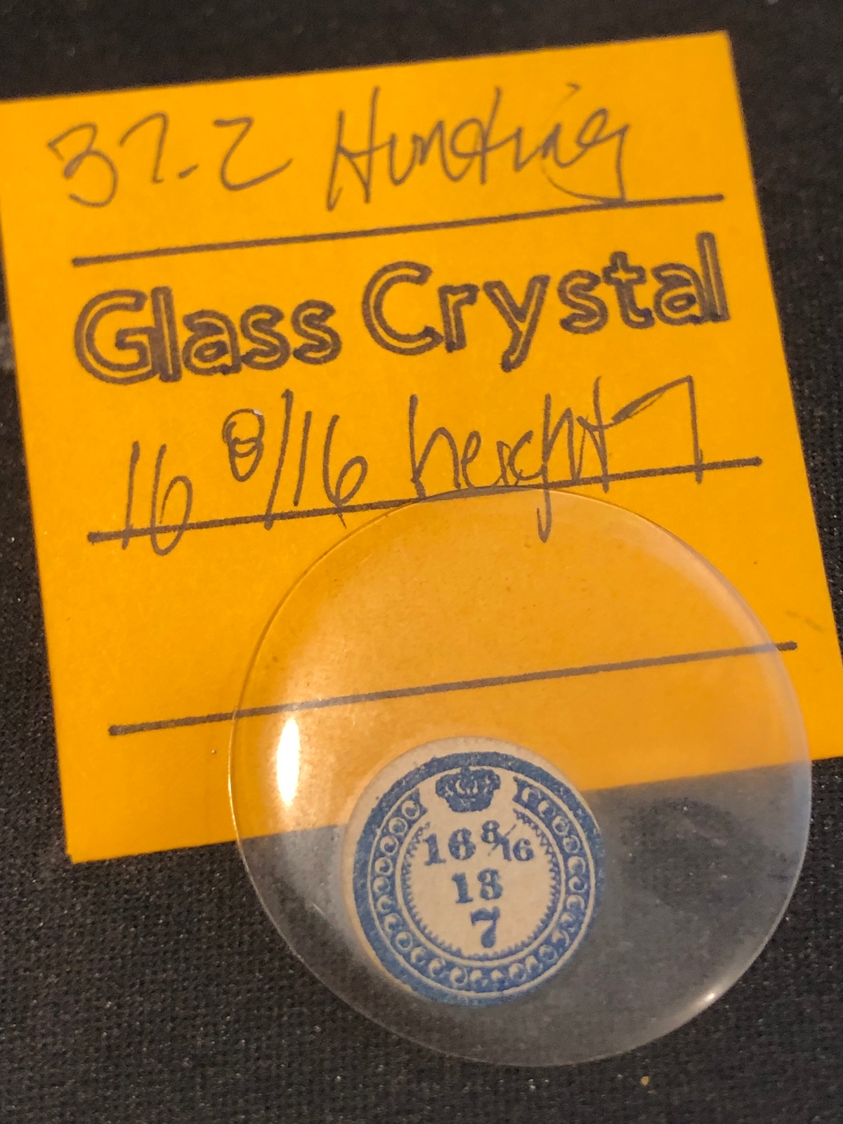 Vintage Glass Hunting Case Watch Crystal 16-8/16 (~37.2mm) – NOS