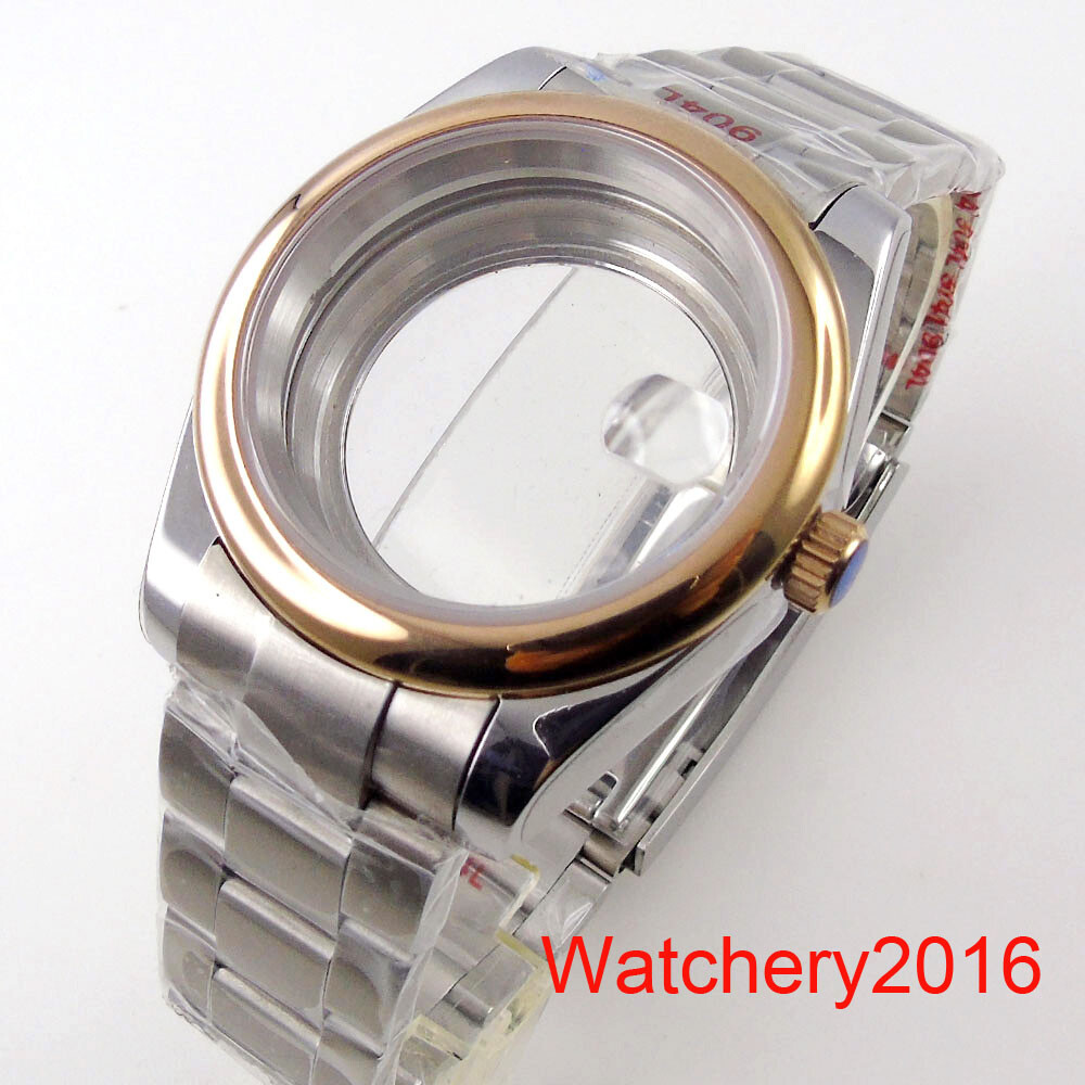 Black PVD 39mm 36mm Sapphire Glass Watch Solid Case Fit NH35 PT5000 Movement