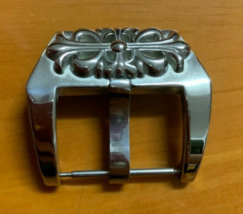 Solid Steel Engraved Buckle/Clasp Tang Buckle 316L Steel 22mm, 24mm