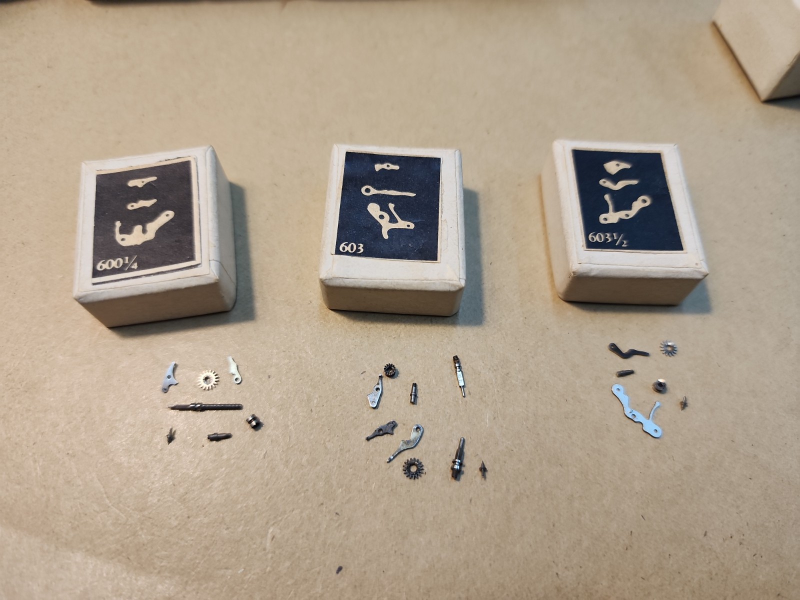 Lot Of Swiss Watch Parts-Balance Staffs & Setting Parts-600-1/4, 603, & 603-1/2