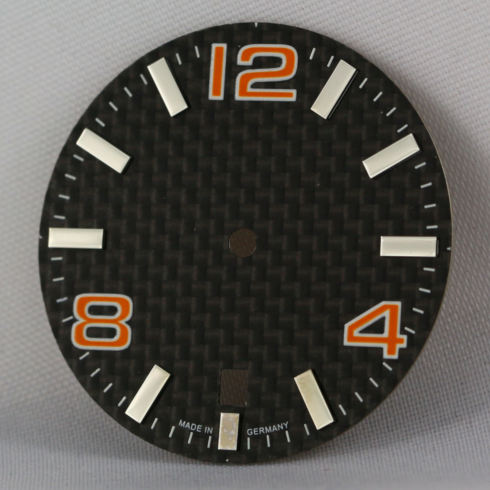 CARBON Dial for Eta 2824-2 Automatic Movement 30.8 mm Cadran Esfera ORANGE