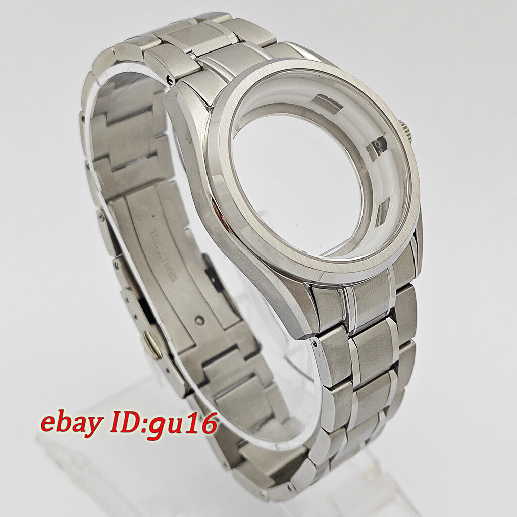 40mm NH35 Watch Case Silver Sapphire glass fit NH35 NH36 movement