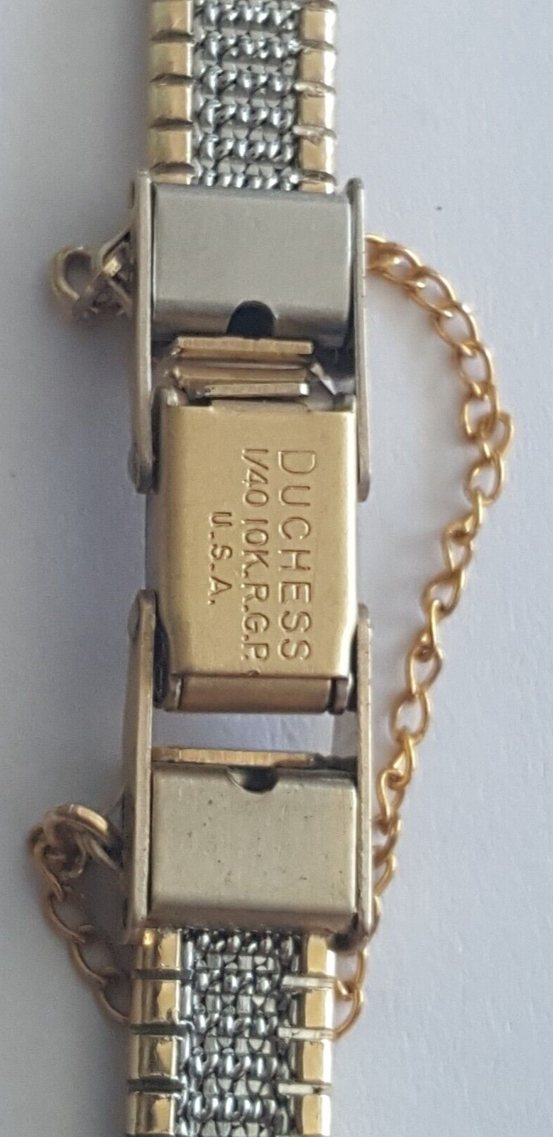 Longines Gold Plated Watch Bracelet With Safety Clasp Chain