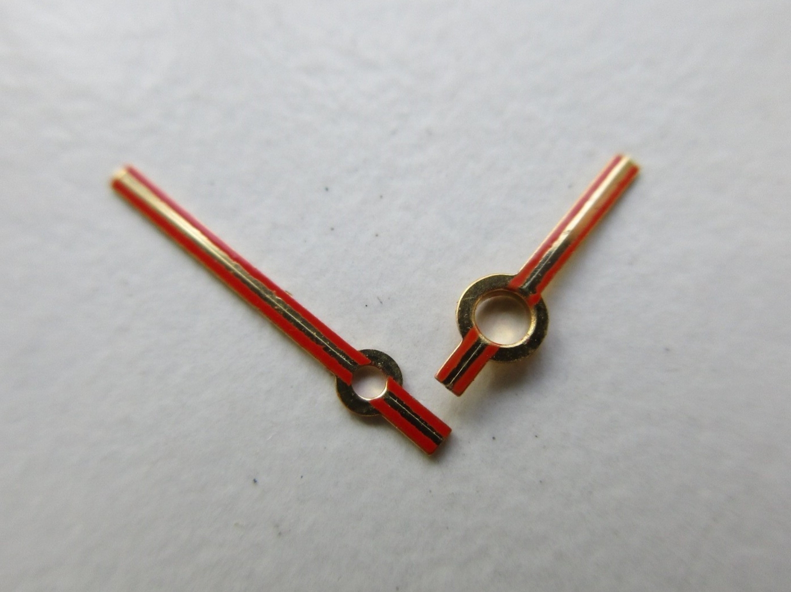 Set of plated-orange-red watch hands AS cal. 2063 – 150/90