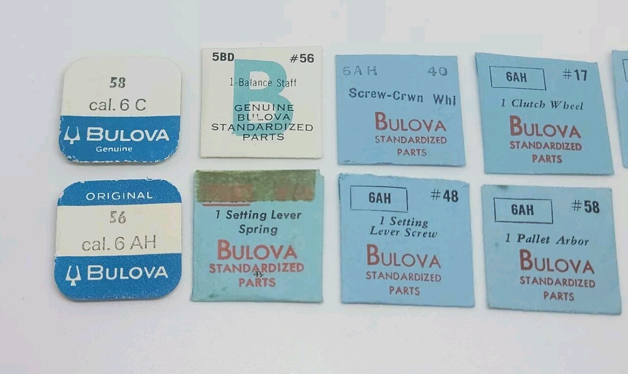 Vintage Lot Of 10 Bulova NOS Watch Parts Pallet Arbor Balance Staff Clutch Wheel