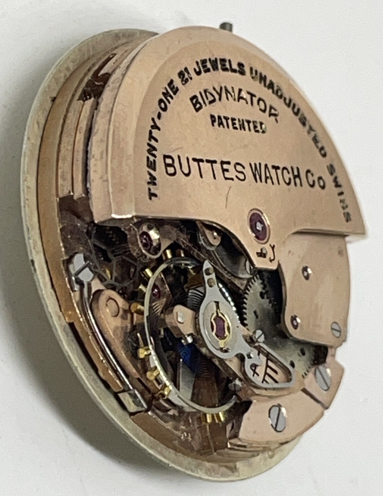 BWC AUTOMATIC MOVEMENT/BUTTES WATCH CO 21 Jewels Incabloc Swiss Runs