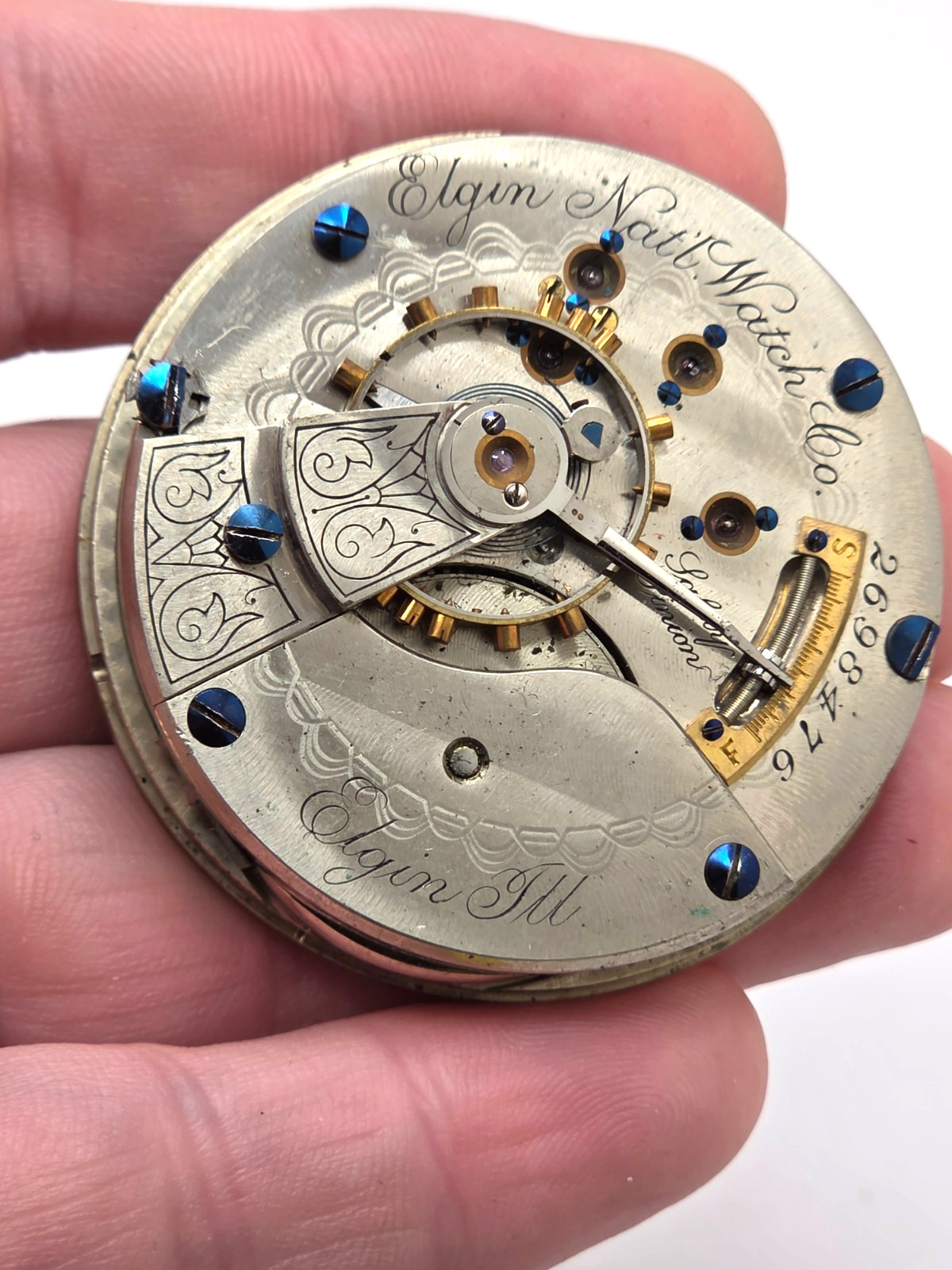 1888 ELGIN POCKET WATCH MOVEMENT GRADE 103 18s Model 3, good balance AS IS