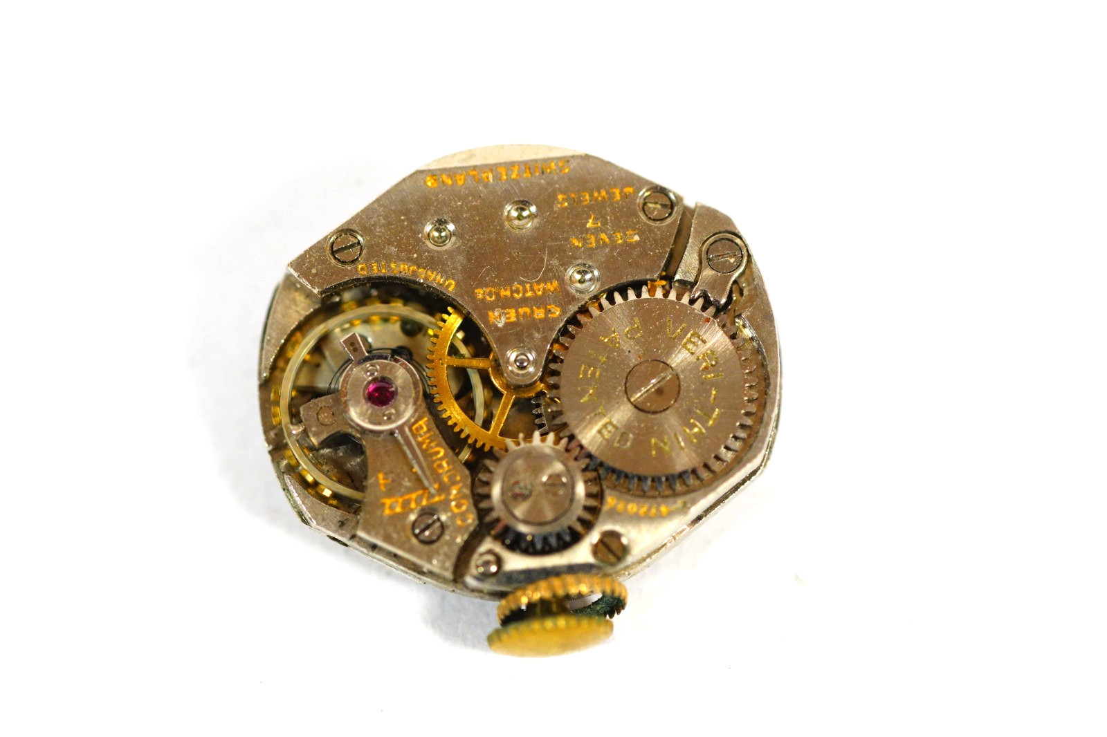 GRUEN Veri-Thin 215 Watch Movement 7 Jewels GRUEN Wristwatch Parts/Repair