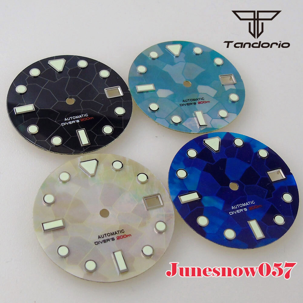 Accessories 29mm Blue/Black Red MDP Fritillaria Watch Dial Fit NH35A NH36A SKX