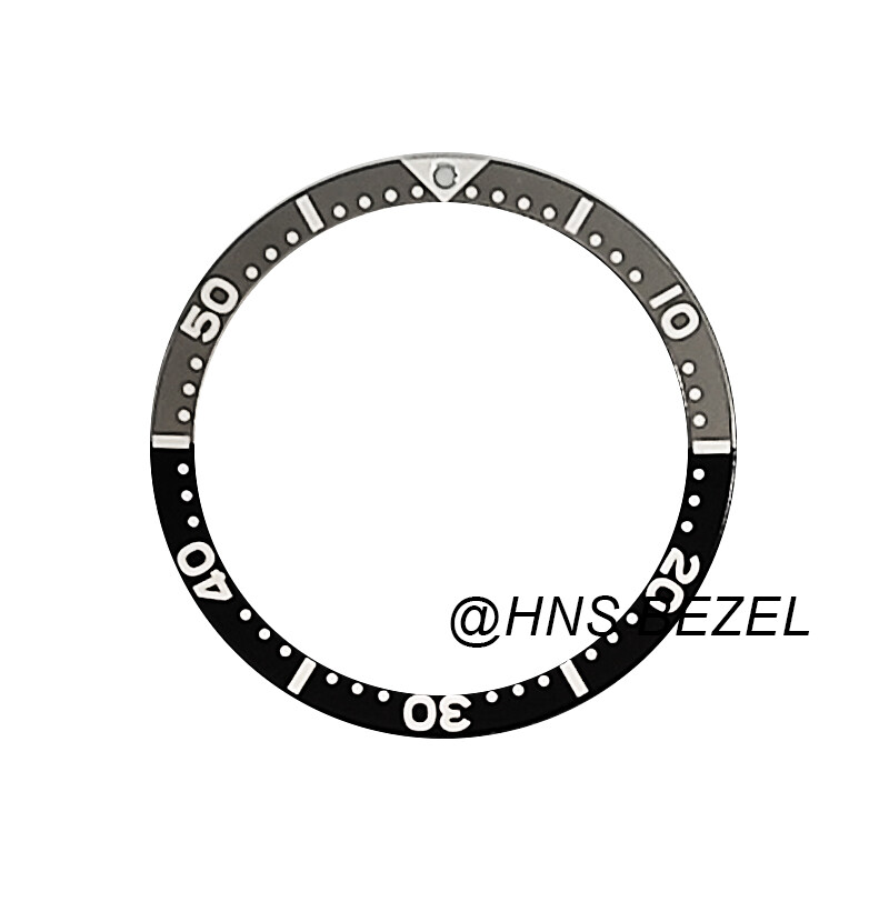 BEZEL INSERT FOR MEN SEIKO 7002,6309,7S26,SKX007K2 DIVER AUTOMATIC GREY/BLACK