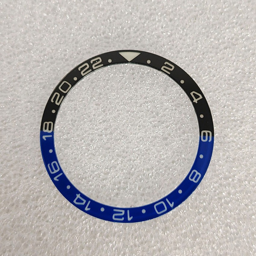 Sapphire Glass Flat Bezel Blue Luminous Watch Bezel Ring O.D. 38mm I.D. 31.5mm