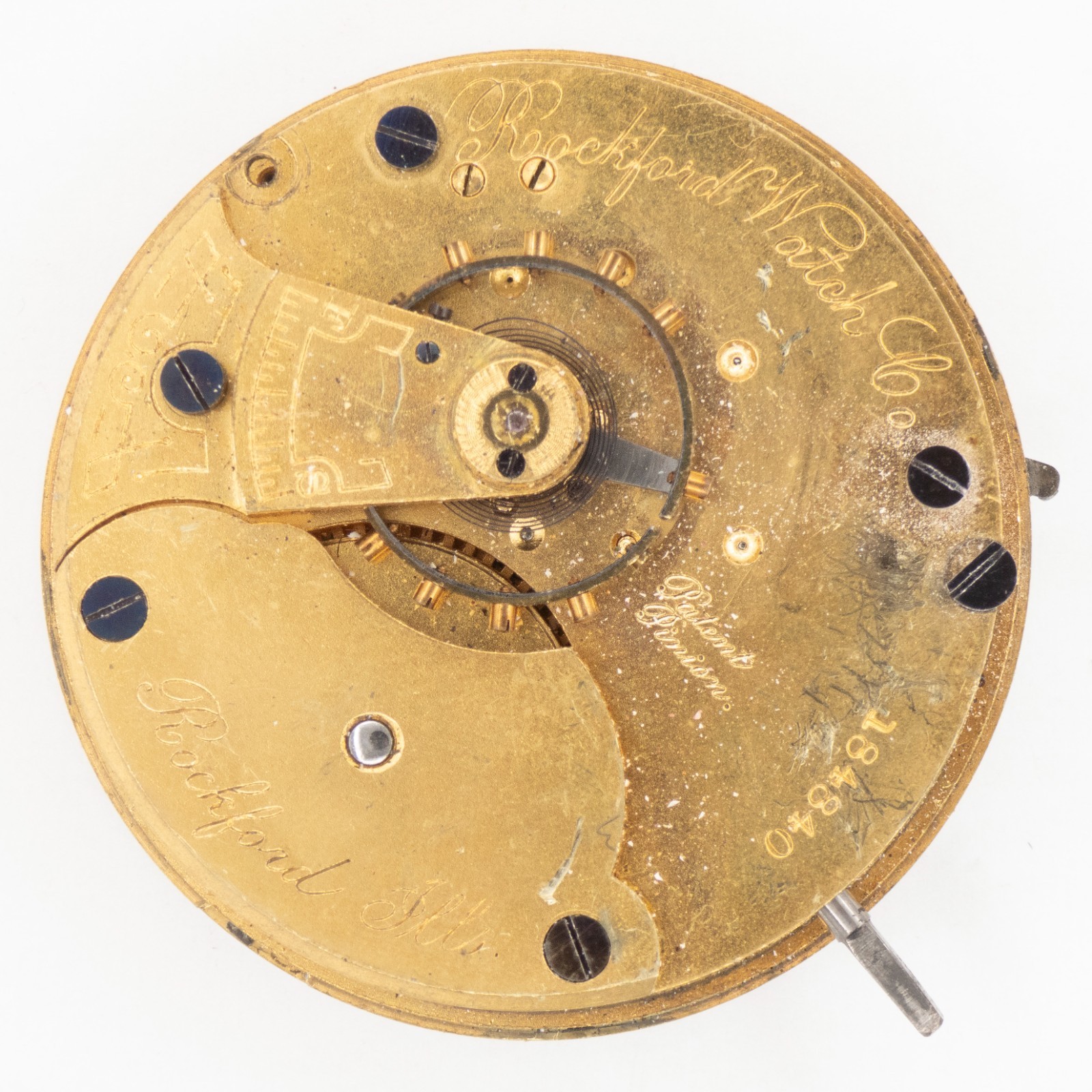 Rockford Model 3 18-Size Lever-Set Antique Pocket Watch Movement