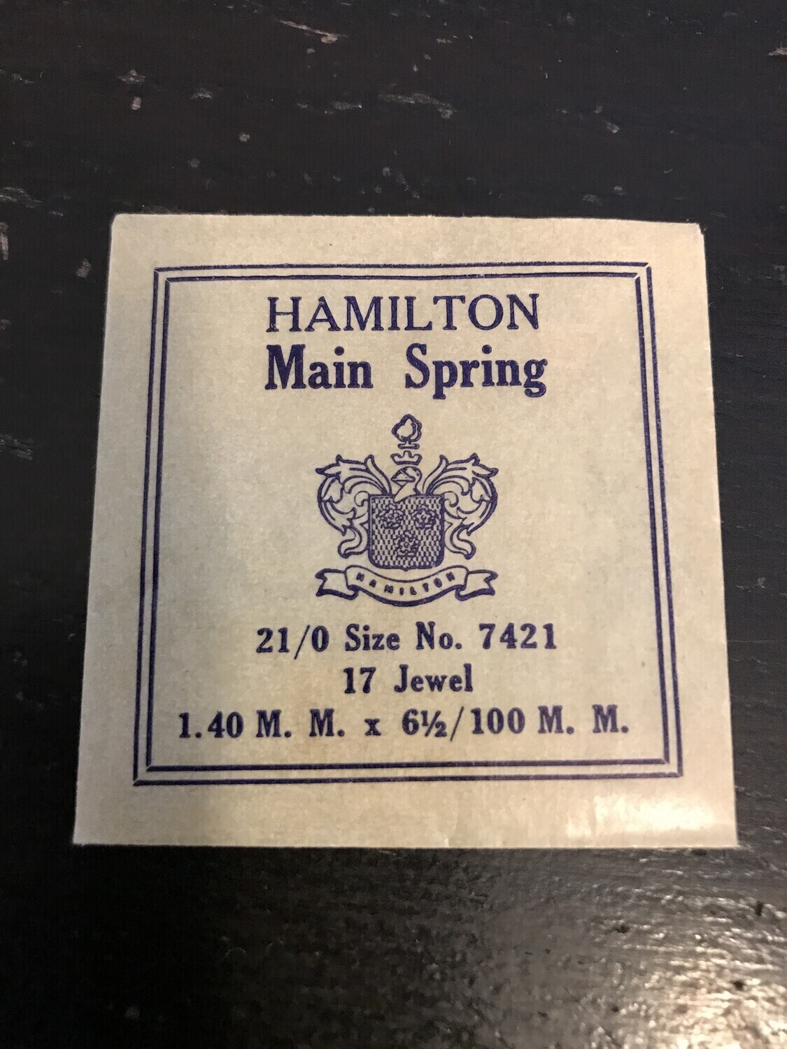 Hamilton Factory Mainspring for 21/0s Hamilton Grades 750 & 751 No. 7421 – Steel