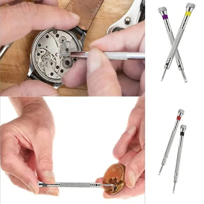 0.8-1.6mm Steel Screwdriver Watch Repairing Tool Portable Band Removal 5 Pcs