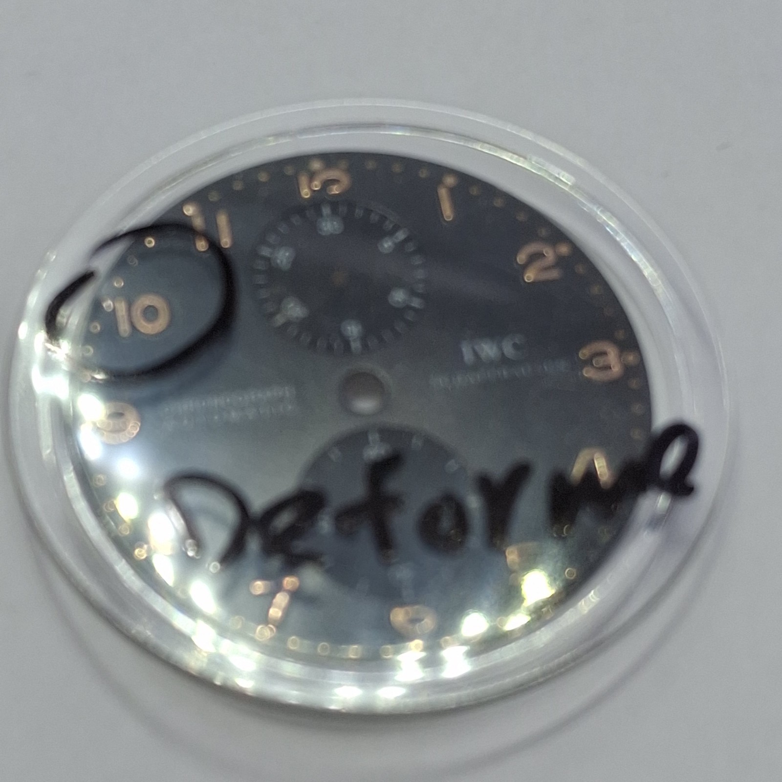 Defeat IWC International Watch Co 34.4 mm Dial Watch Parts Part Swiss Made #X7