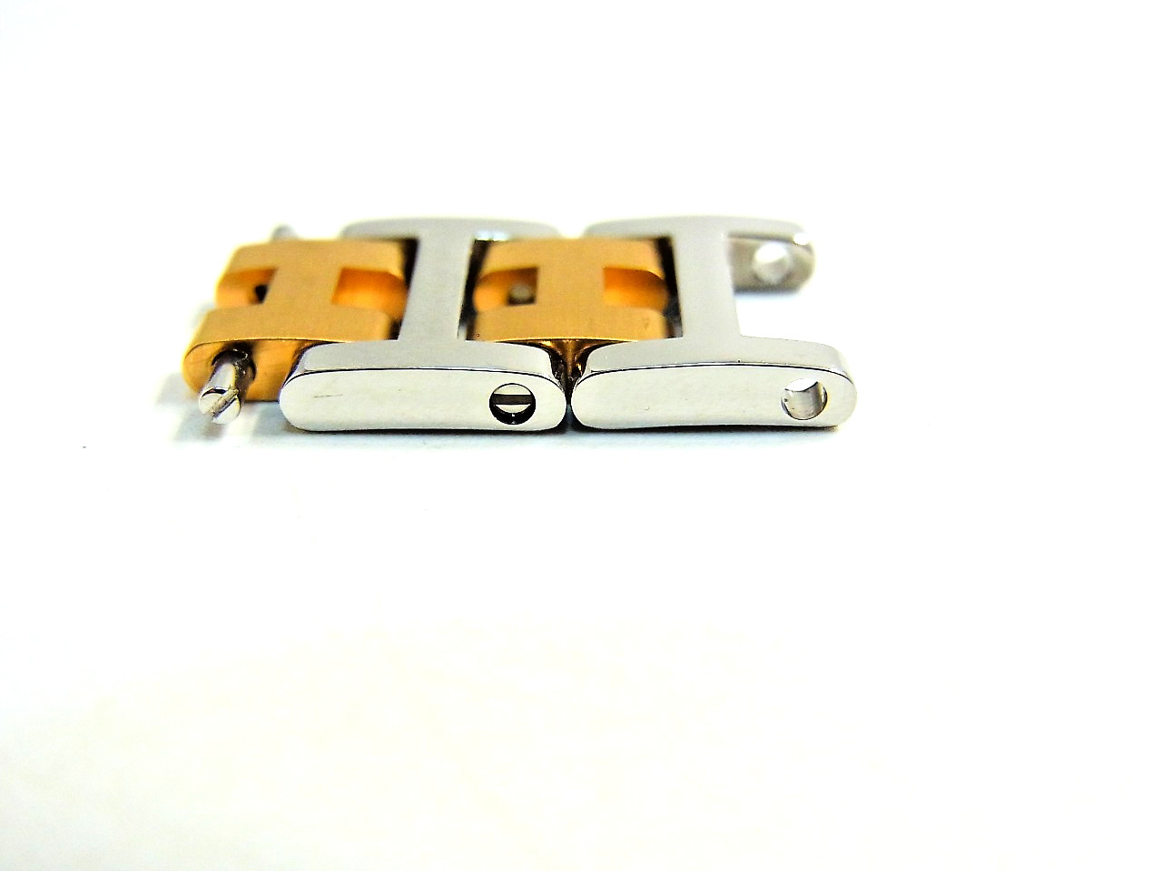 HERMES Clipper Watch 12mm Side Polish Genuine Link Band Bracelet 2pcs Set EX (b