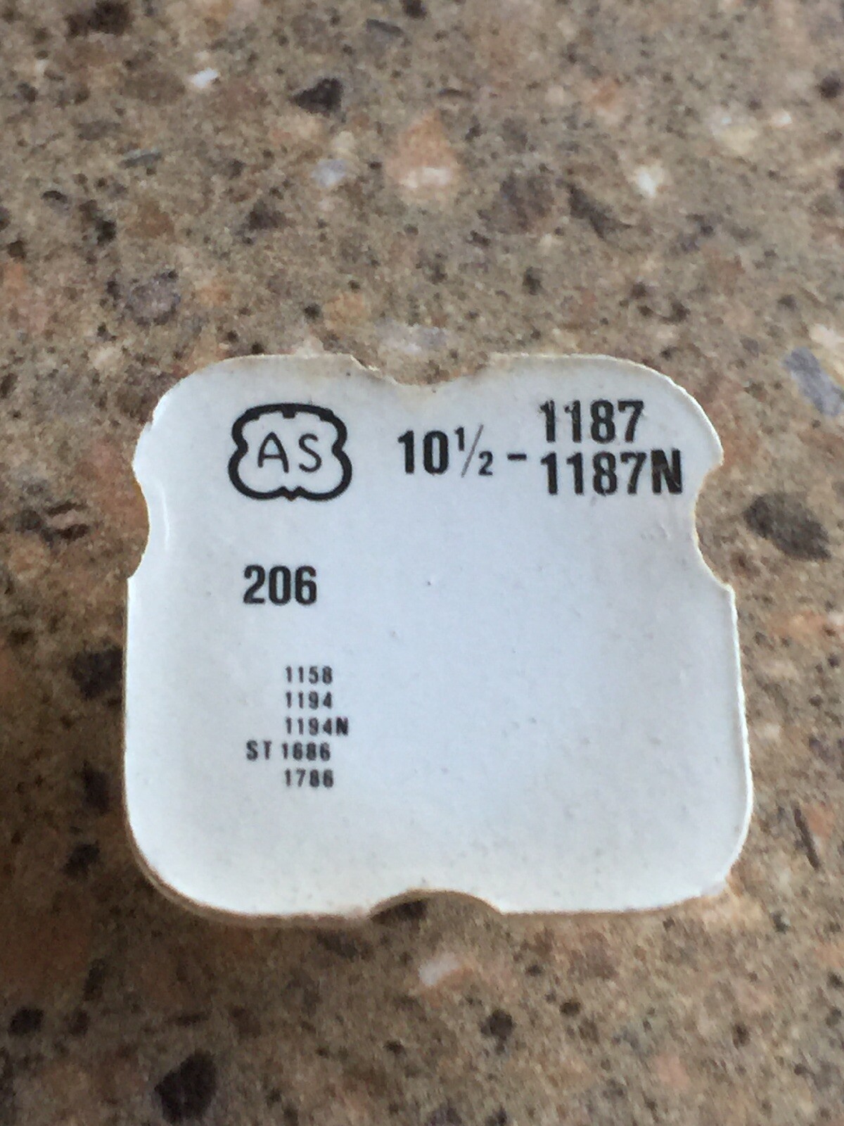 AS Caliber 1187 1187n Centre Wheel Part 206 New In Pack
