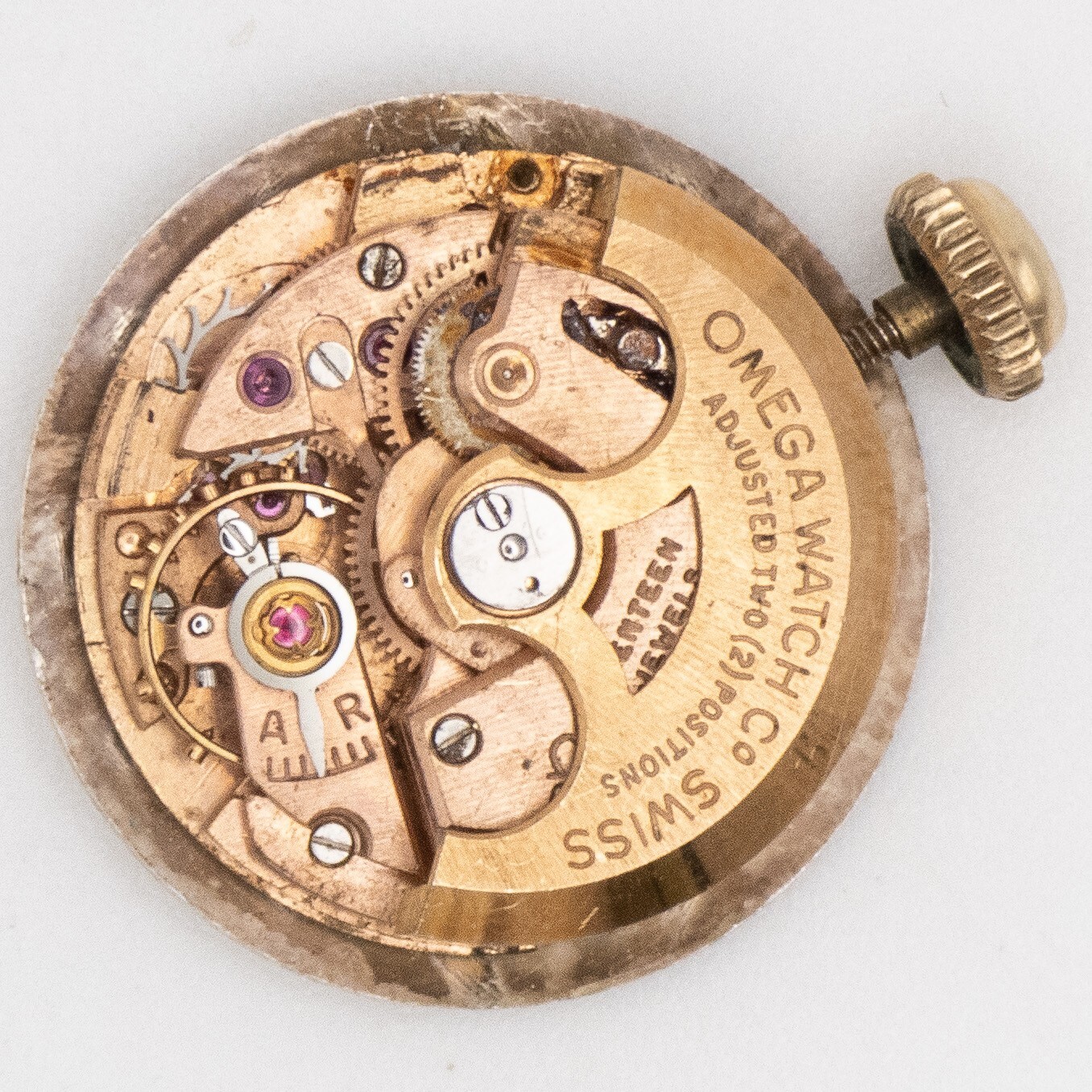 Vintage Omega Caliber 456 17-Jewel 2-Adjustment Wristwatch Movement