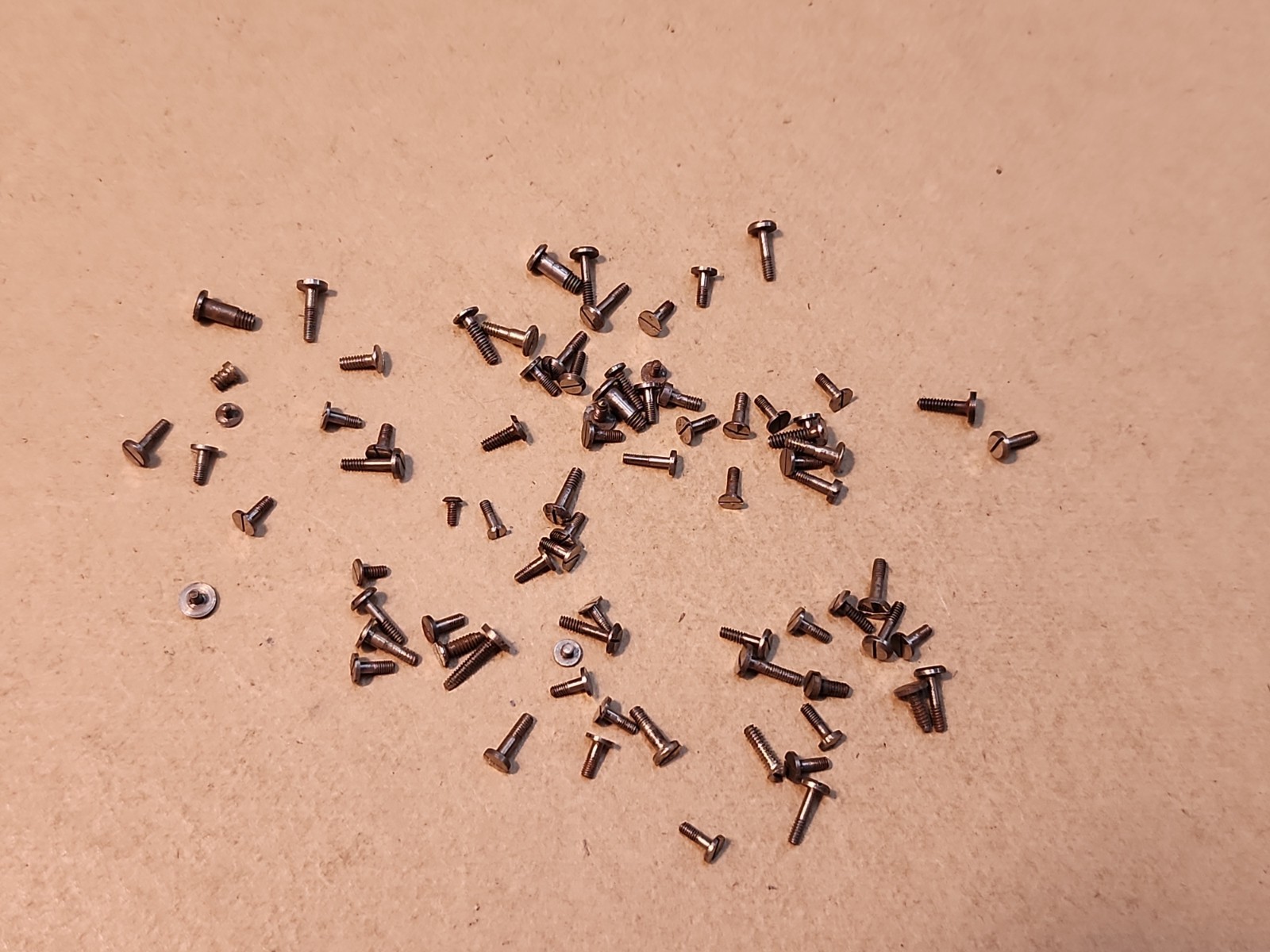 Lot Of 80 Mixed Pocket Watch/Wristwatch Case And Movement Screws Parts Spares