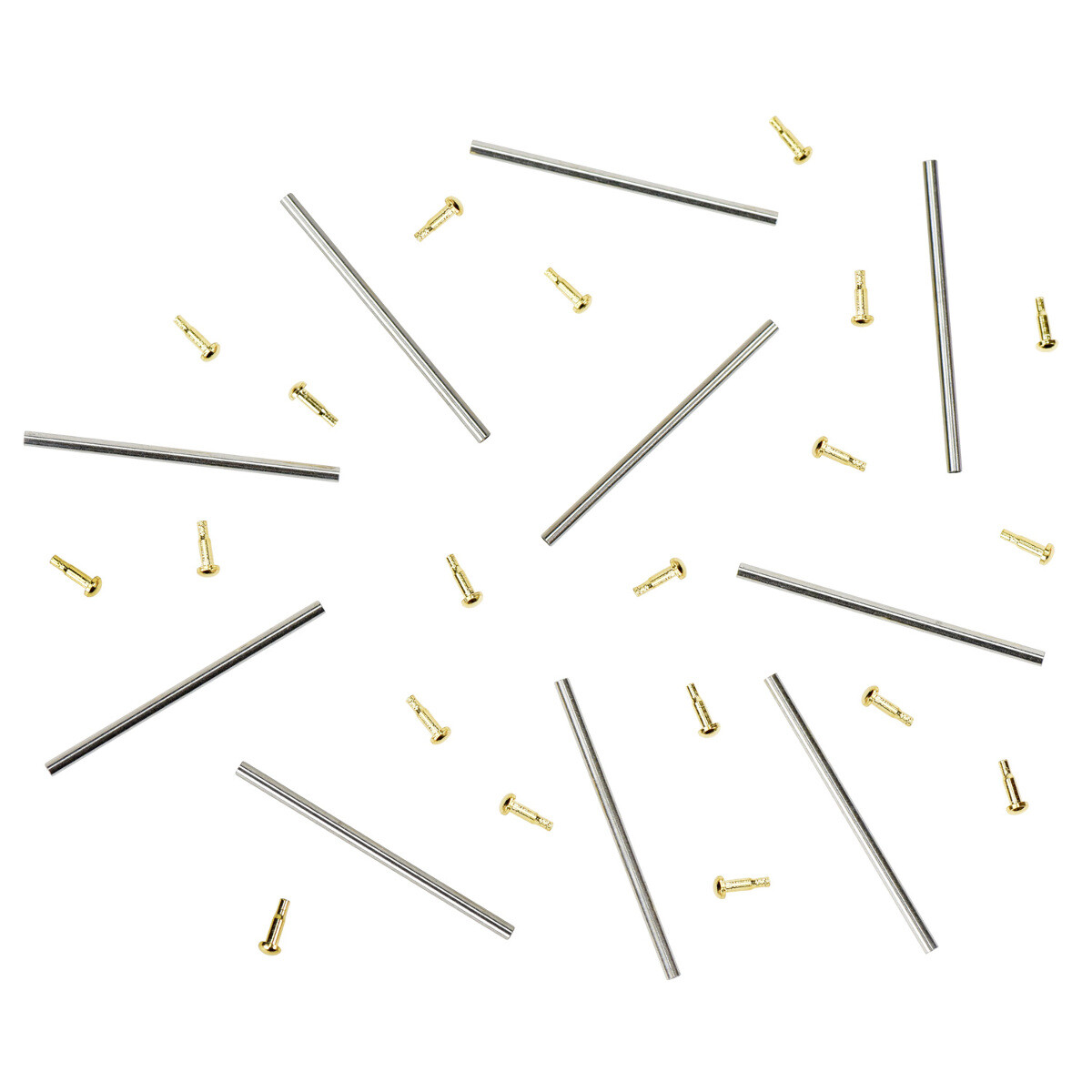 10 SET 20MM TUBE FRICTION PINS FOR FIXING MENS CITIZEN WATCH BAND CLASP GOLD