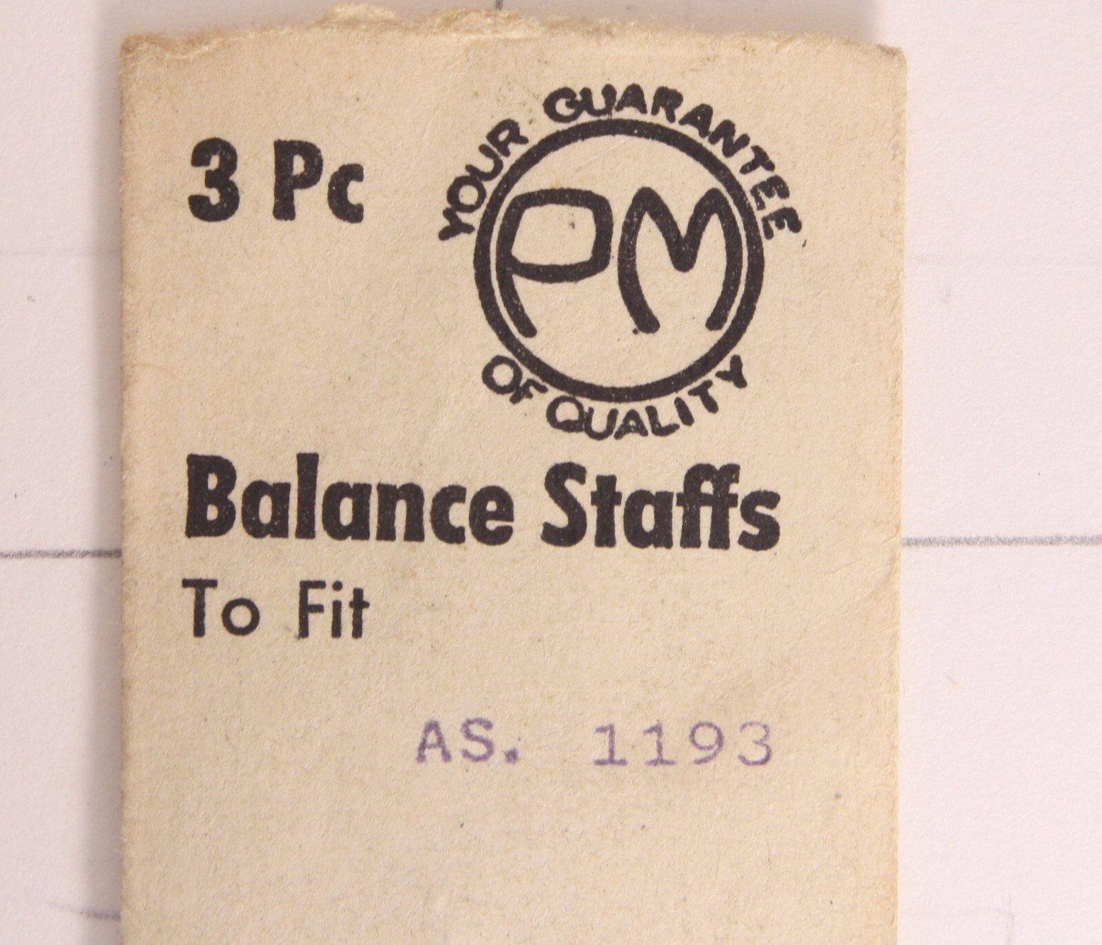 Balance staff Swiss watch AS A. Sheild 1193 Bestfit # 100/1242