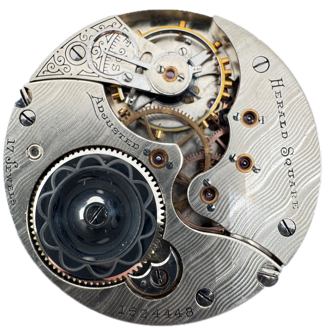 Antique 16s 1902 Illinois Herald Square 17 Jewel Pocket Watch Movement 175 USA