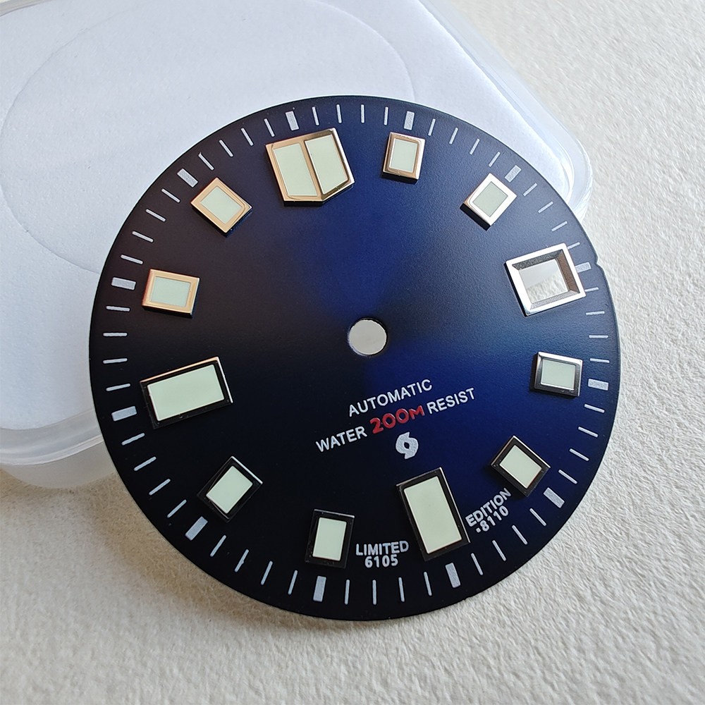28.5mm dial with C3 luminescent coating, for NH35 dive watch modification