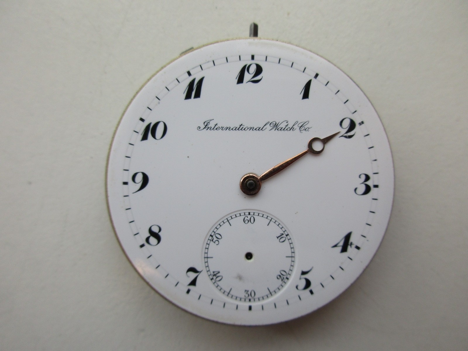 IWC International watch co pocket watch movement & dial – running