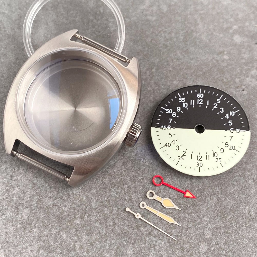 20ATM Tandorio 36mm Sapphire Brushed Steel Men Watch Case For NH34 NH34A Move
