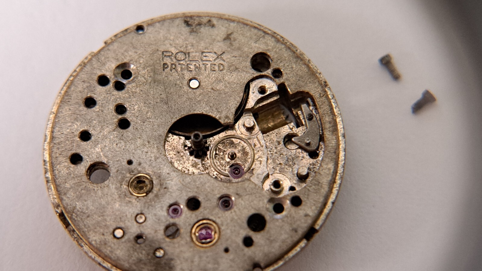 Rolex 1130 100 Mainplate, bridges, escape wheel, wheels crown wheel, detente/set