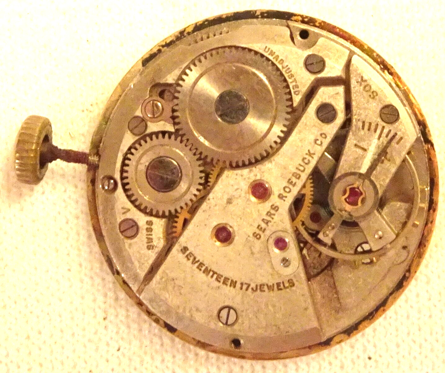 Tradition Wristwatch Movement 17J Vintage Men’s Swiss Parts or Repair