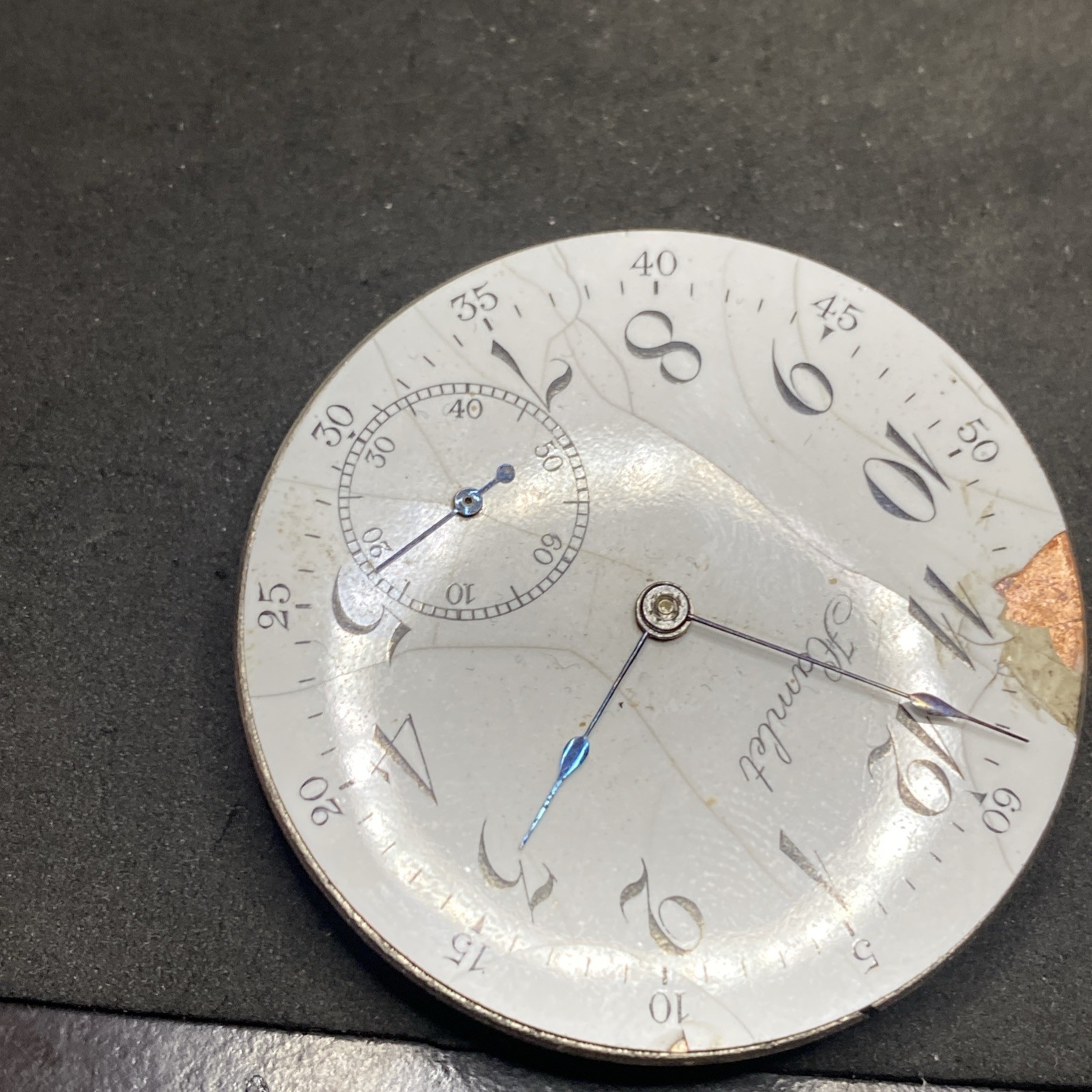 Hamlet Pocket Watch Movement 2 Tone 17 Jewels Size 16s Openface Parts F8902