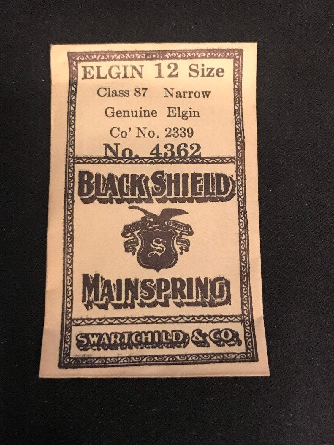 Swartchild Mainspring #4362 for 12s Elgin No. 2339 – Steel
