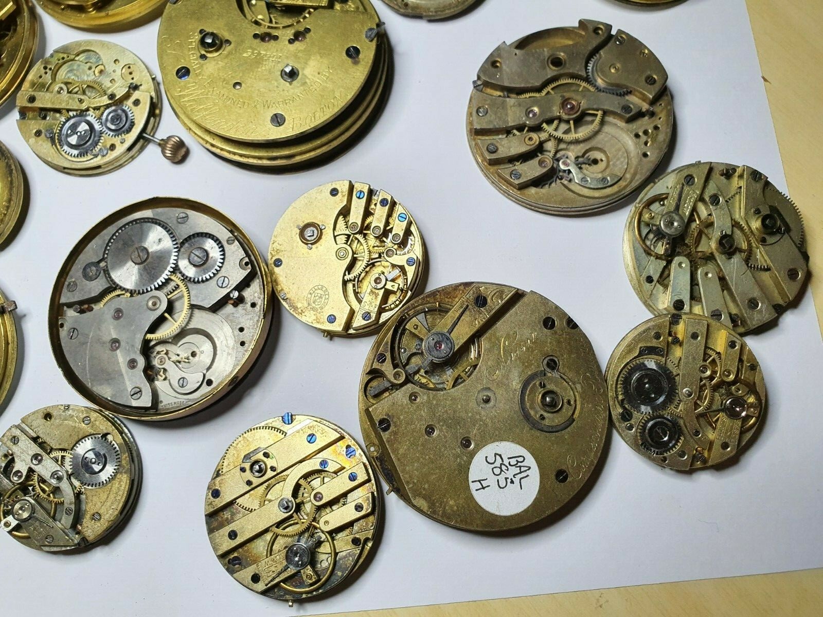 antique pocket watch movement collection and parts watchmakers lot