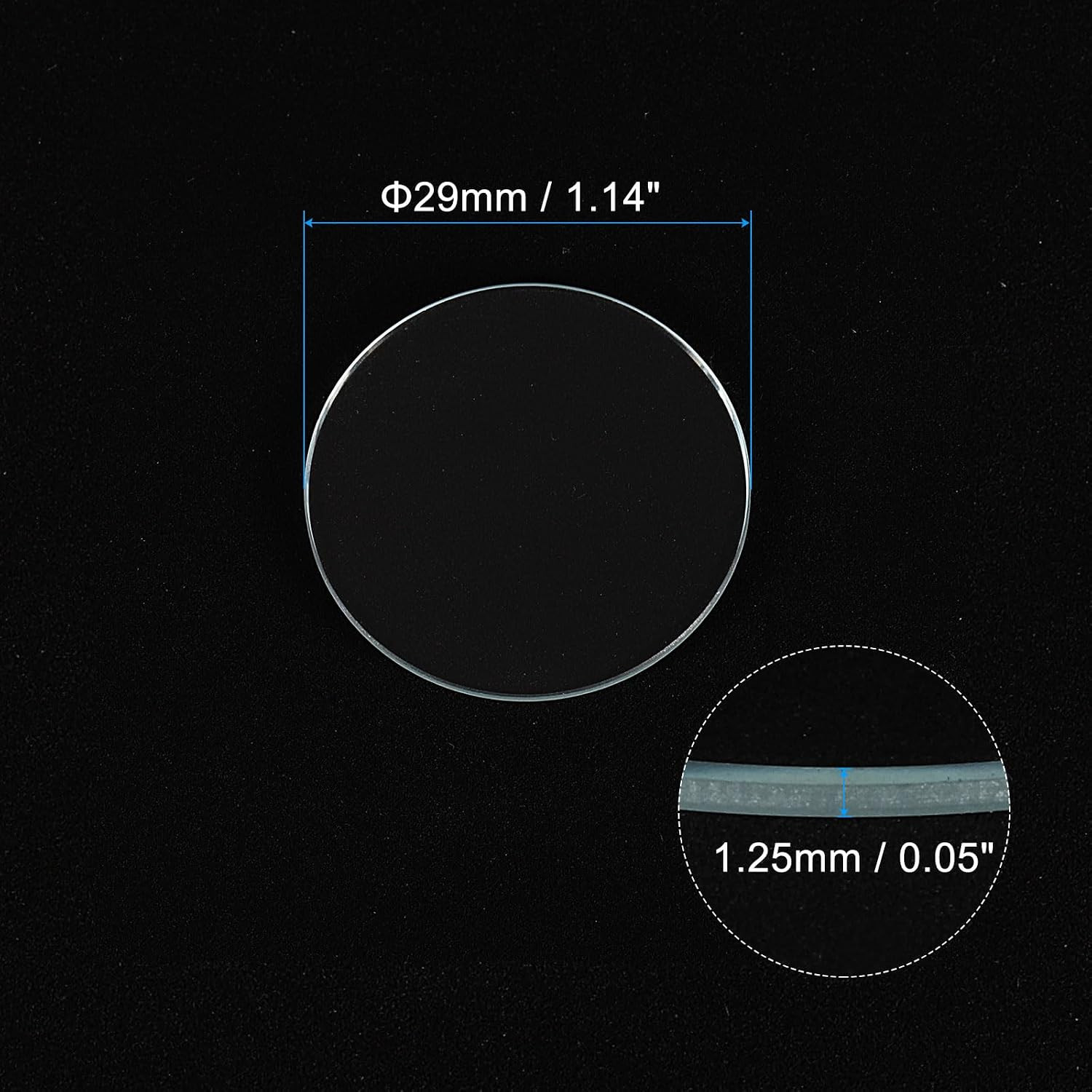 Watch Crystal Glass Lens, Round Glasses Watch Face Crystals Len Replacement Part