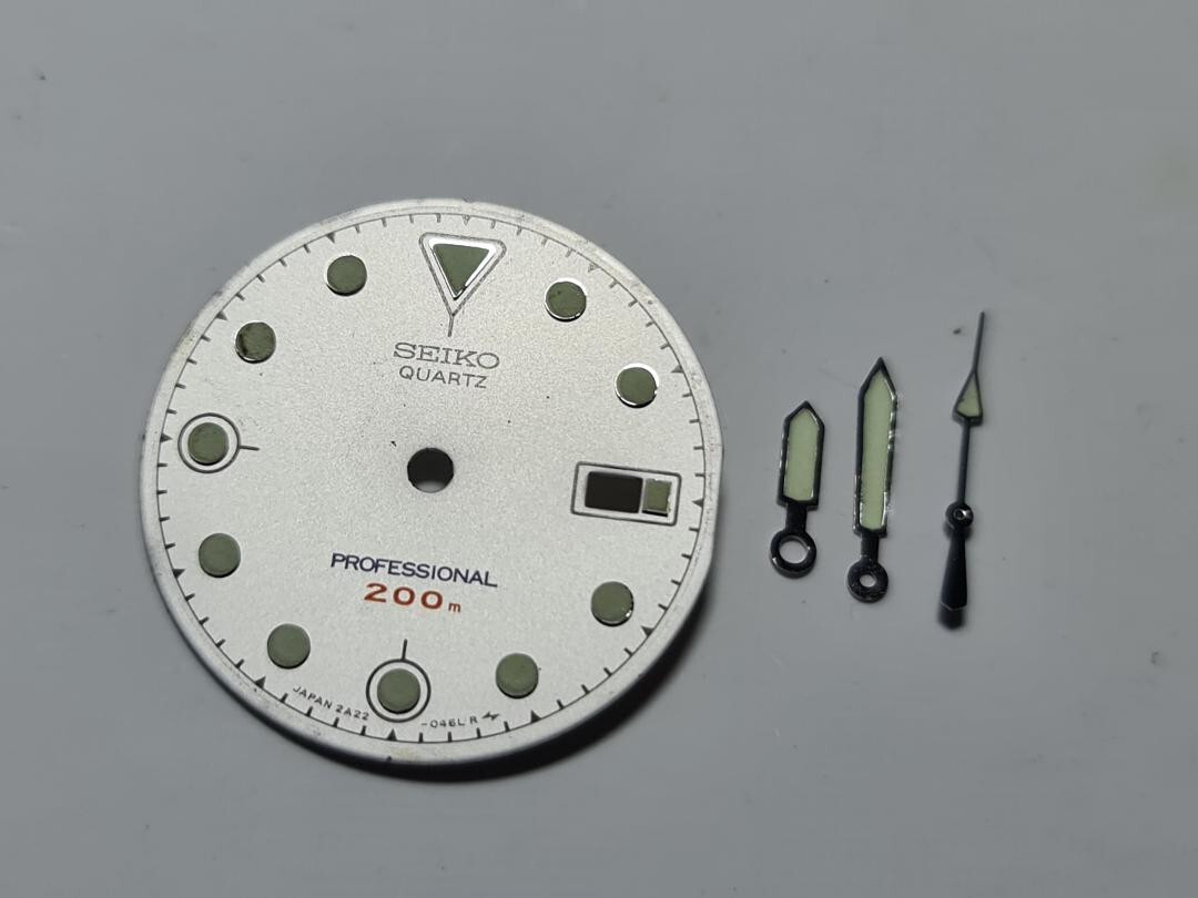 GENUINE WHITE / SILVER DIAL SET HANDS SEIKO PROFESSIONAL 200m 2A22-0180