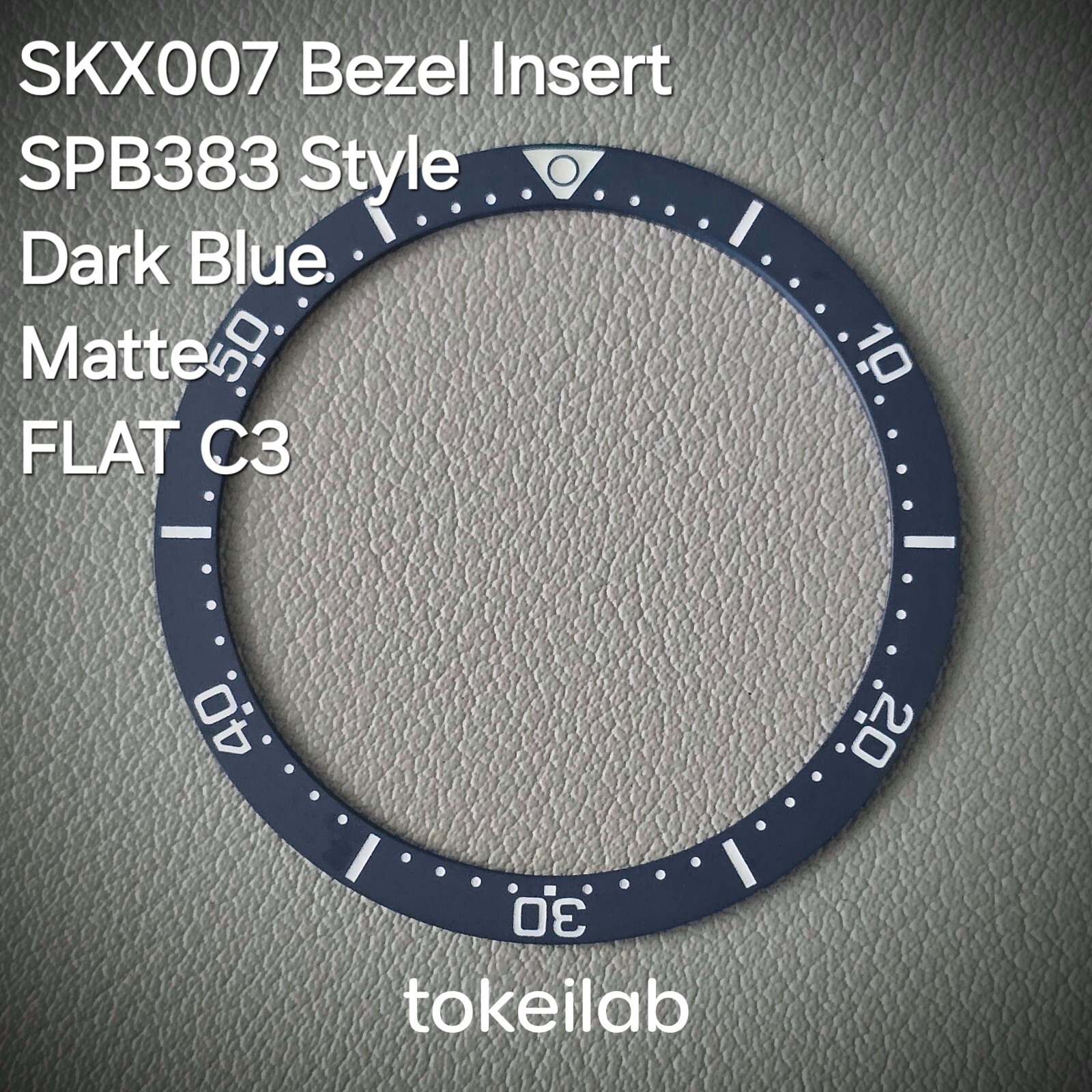 Bezel Insert SKX007 Ceramic C3 (SPB383 style) / Flat / Dark Blue Matte