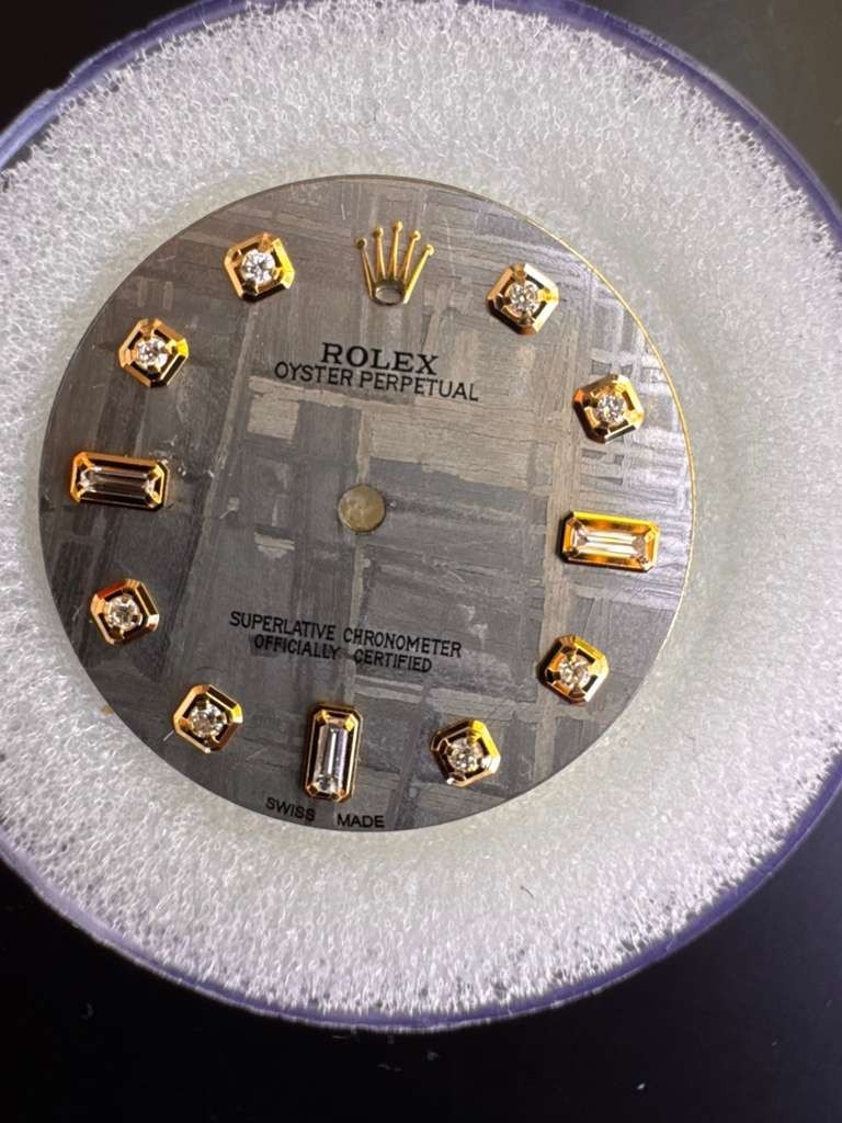 Rolex Oyster Perpetual Meteorite Fancy Diamond Dial Rare !