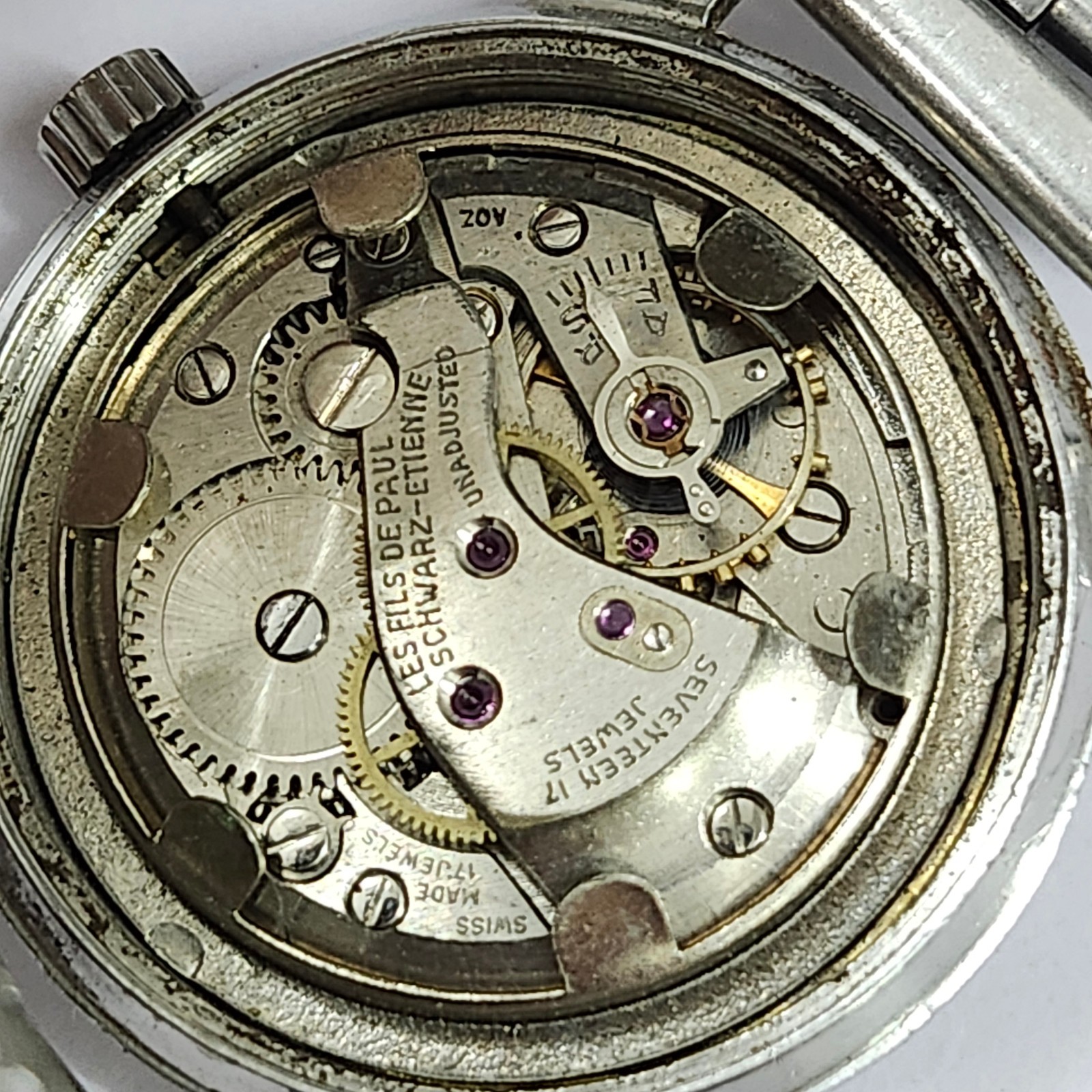 Swiss Atlantis Watch 17 Jewels Mechanical Schwarz-Etienne AOZ Movement Running