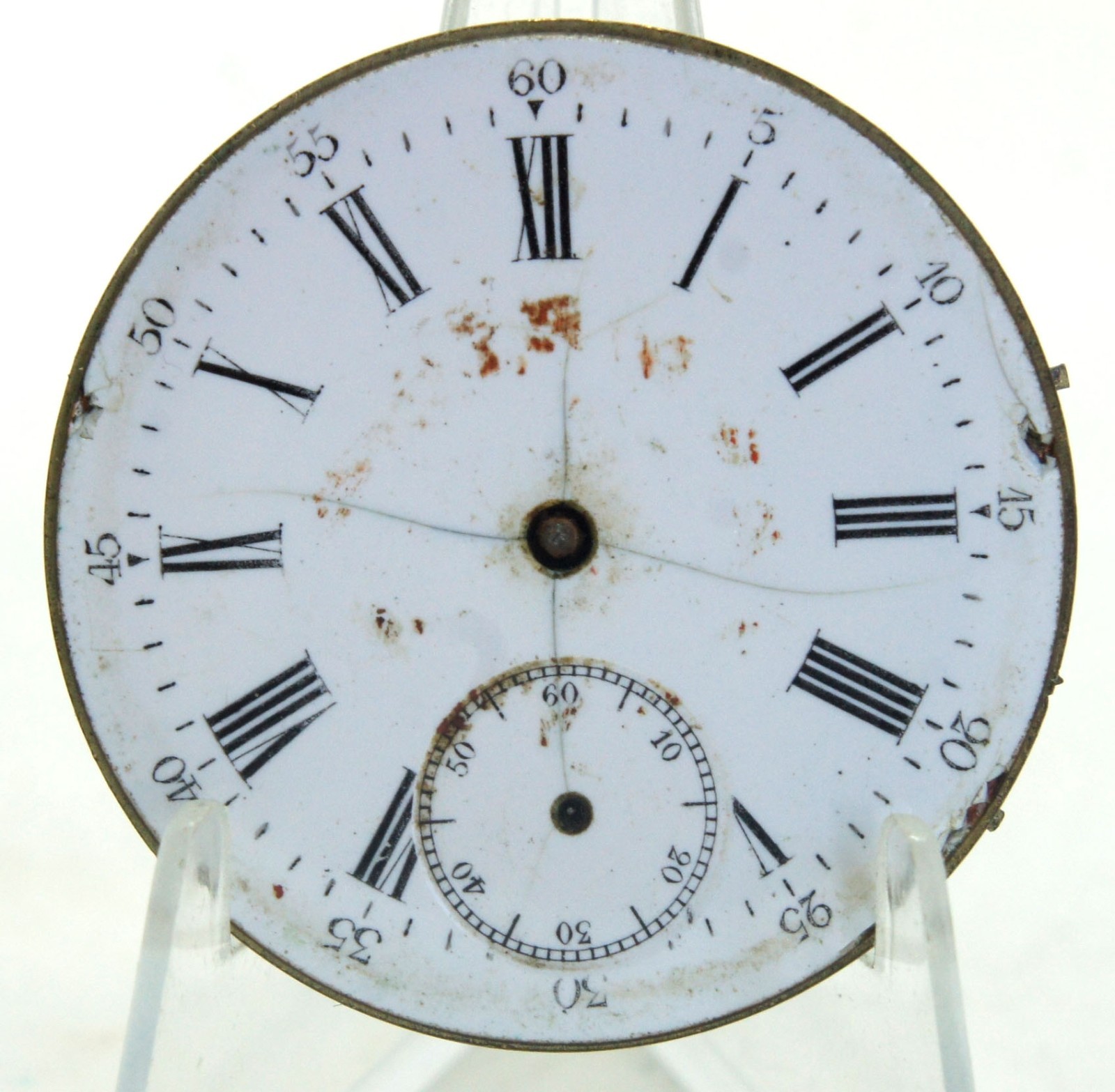 Antique Swiss H.G.K. 17 Lignes Pocket Watch Movement 38.5mm for Parts or Repair