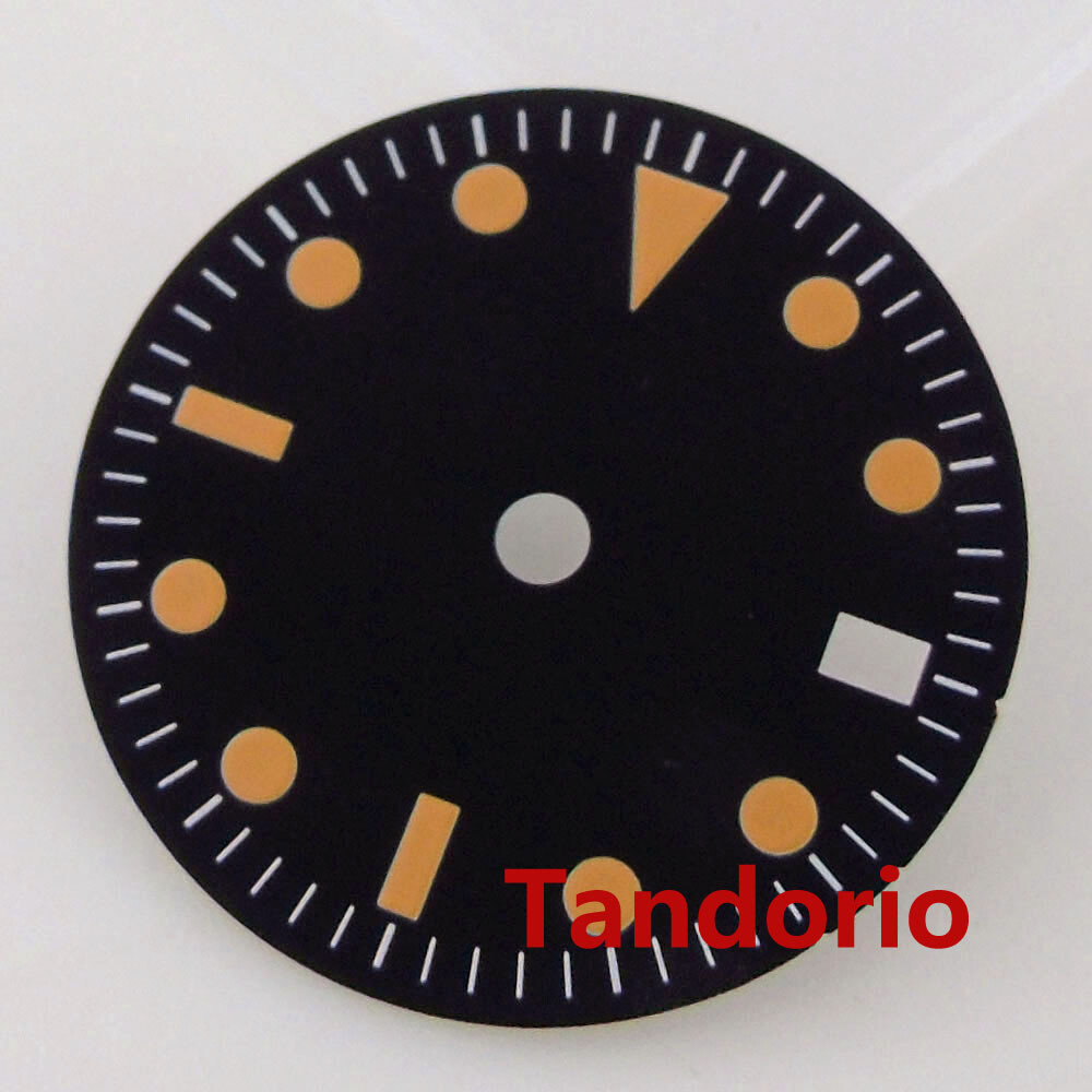 29mm Sterile Watch Dial Fit NH34A NH34 GMT Automatic Date Lume Snowflake Hand