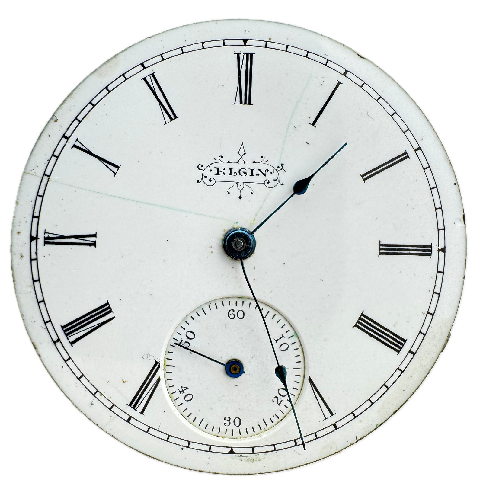 Antique 6s 1896 Elgin Roman Dial 7J Hunter Pocket Watch Movement 117 Gilt Finish