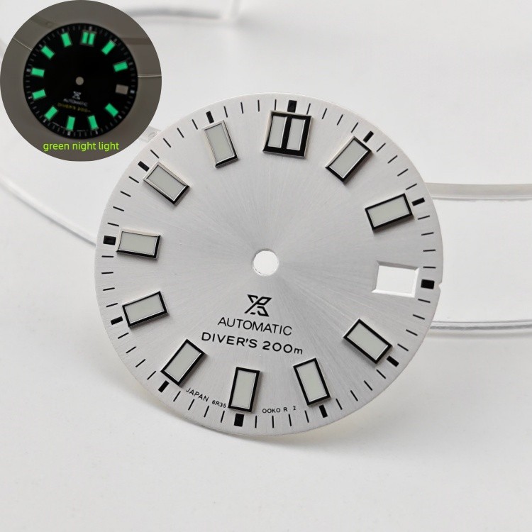 28.5Mm Green Luminous Watch Dial Date for Nh35 NH36 4R35 Movement