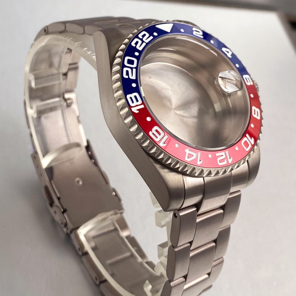 Solid Titanium 200M Dive Case Bracelet 40mm Fit NH35 NH34 GMT ETA 2824 PT5000