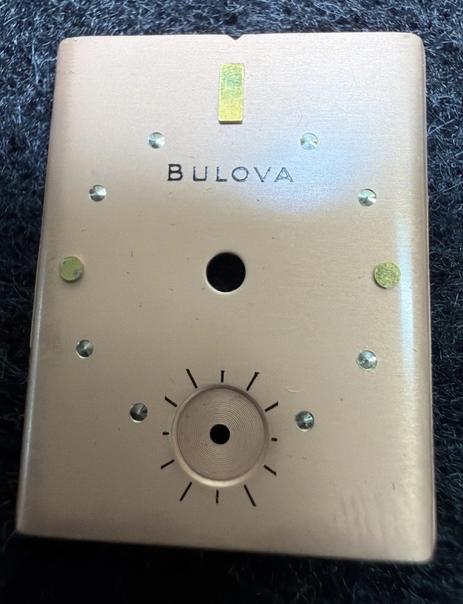 Vintage Bulova Watch Dial Face Plate Only Copper Colored New Other Rectangle