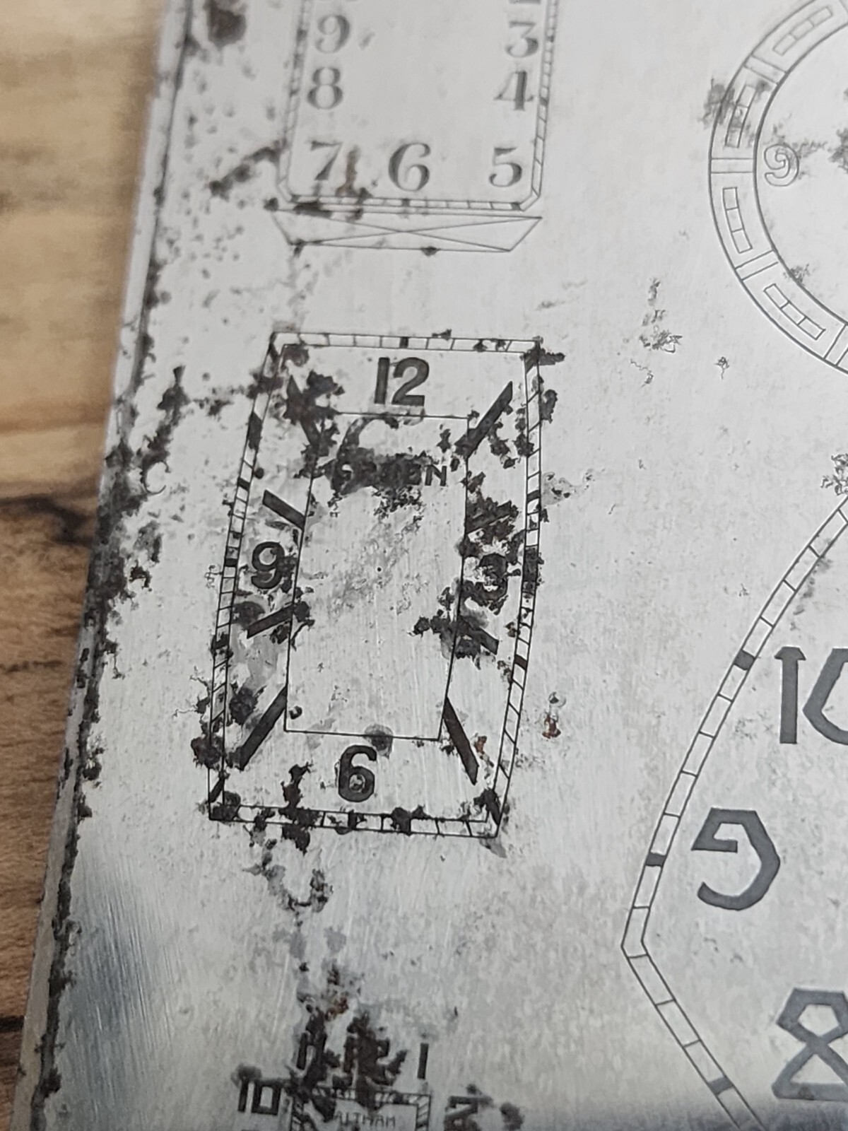 Vintage Multi Dial Printing Plate Benrus Gruen Hamilton Elgin Waltham T989