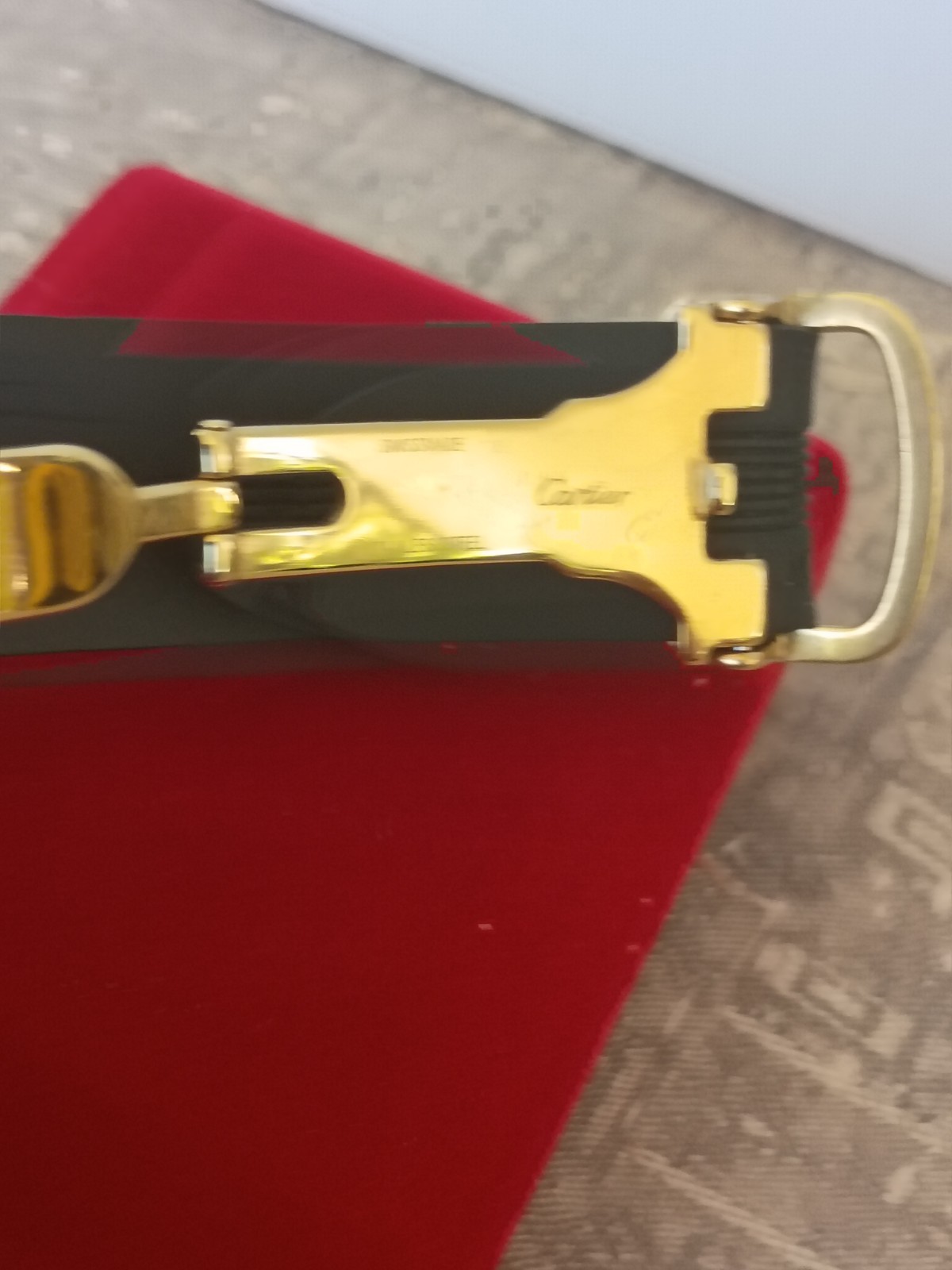 💥Original CARTIER Deployment Buckle Gold Plated 19mm Roadster 2510 W/R Strap💥