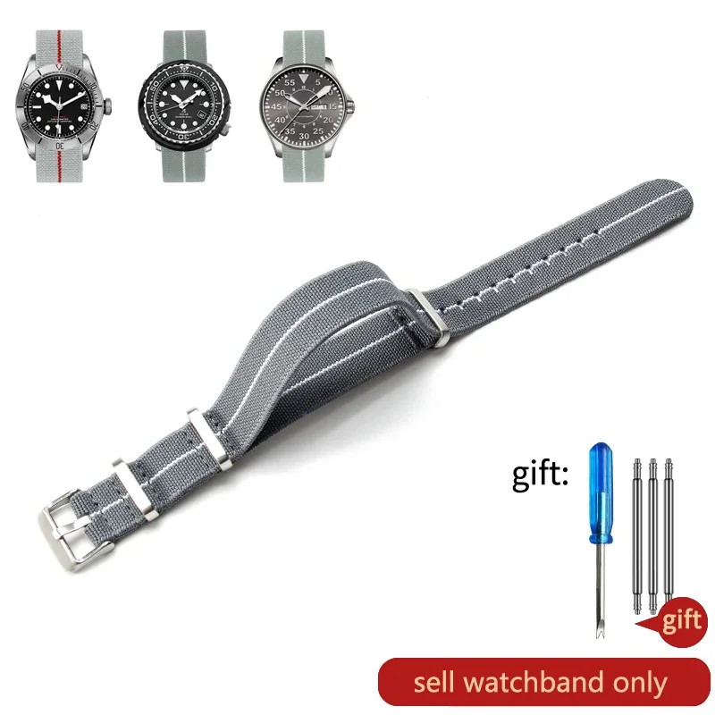 60’S French Army Watch Strap for Nylon Watchband for Rolex Seiko Tudor Rolex Bla